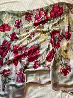 Large Silky Floral Scarf